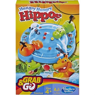 Hasbro Hungry Hippos Grab &amp; Go Board Game B10011020 เกมสนุก ท่องเที่ยว สําหรับเด็ก