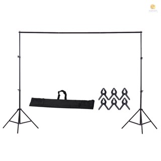 ชุดขาตั้งฉากหลังสตูดิโอถ่ายภาพ อลูมิเนียมอัลลอย ขนาด 200x200 ซม. 78x78 นิ้ว ปรับได้ พร้อมกระเป๋าถือ และคลิปหนีบ 6 ชิ้น