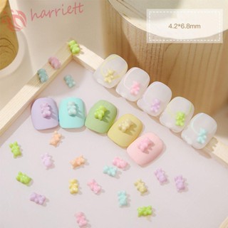 Harriett อุปกรณ์ตกแต่งเล็บกระดุมเรซิ่นรูปการ์ตูนหมีน่ารัก 30 ชิ้น/ถุง