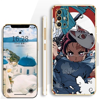 เคสโทรศัพท์มือถือ แบบนิ่ม ขอบตรง ลาย Demon Slayer Tanjiro หรูหรา สําหรับ Infinix Tecno Spark 6 Go 5 Air 6 Air Go 2022 7 Pro Zero 5G 2023 Zero X Pro X Neo