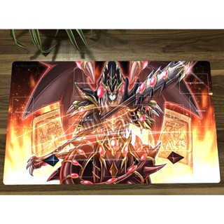 Yugioh แผ่นรองเมาส์เล่นเกม ลายมังกรสีแดงเข้ม TCG CCG สําหรับเล่นเกม