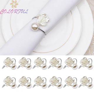 【COLORFUL】Napkin Rings Flower Inner Diameter 4cm Plastic Table Decoration Wedding Kitchen