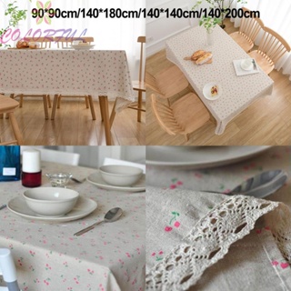 【COLORFUL】Table Cloth Cotton And Linen Flower Dining Table Cloth Flower Pattern Brand New