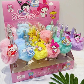 6 ชิ้น / เซต Sanrio Mymelody Kuromi Cinnamoroll Little Twin Stars Candy Plush Rabbit ปากกาเจล Rollerball โรงเรียนสํานักงานจัดหาเครื่องเขียนเด็กของขวัญ