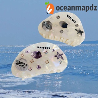 OCEANMAPDZ กิ๊บติดผม ทรงหางม้า รูปปลาดาว ปลาฉลาม ขนาดใหญ่ แบบเรียบหรู สไตล์เกาหลี แฟชั่นสําหรับงานปาร์ตี้