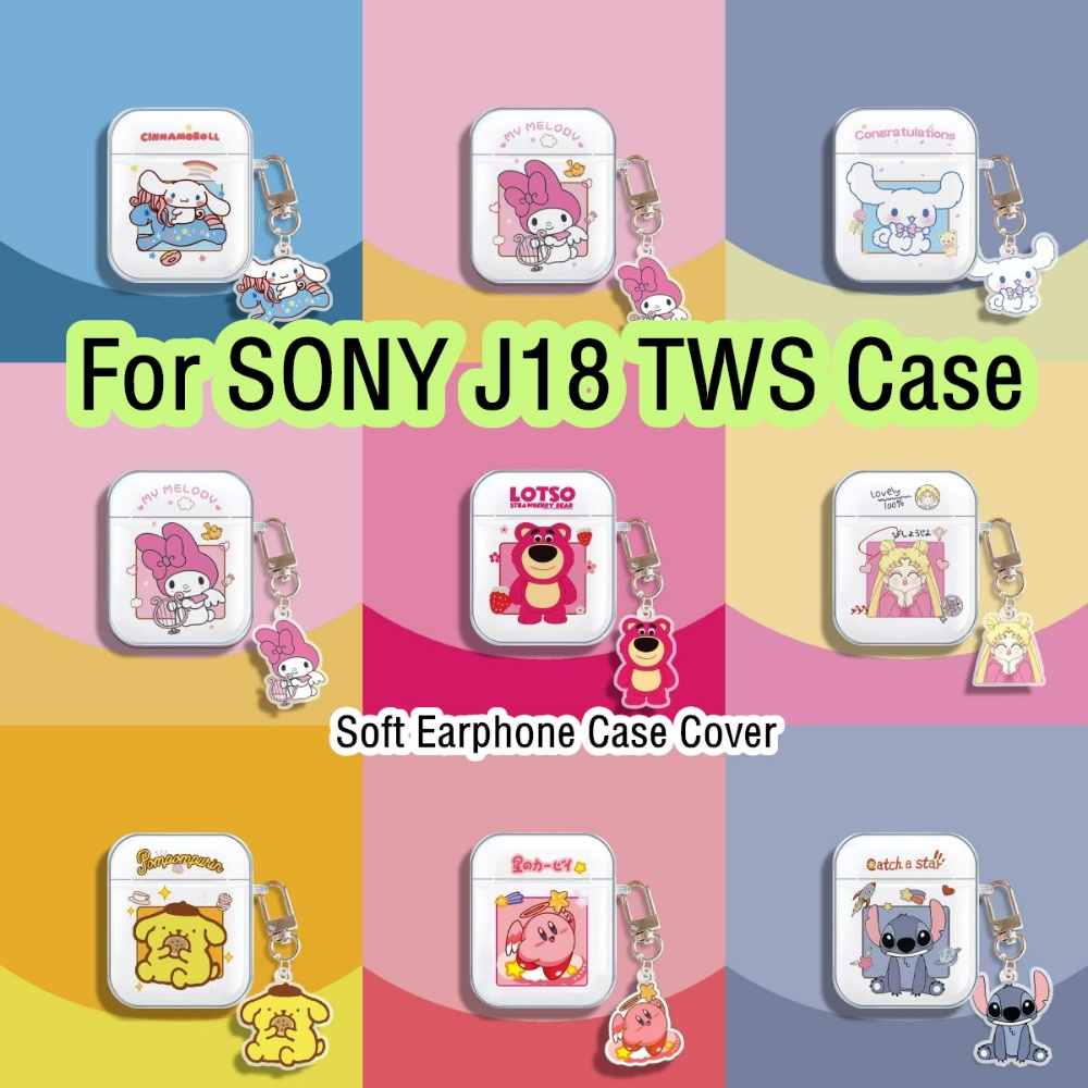 สําหรับ SONY J18 TWS กรณีอะนิเมะการ์ตูนรูปแบบสําหรับ SONY J18 TWS ปลอกหูฟังนุ่มฝาครอบ