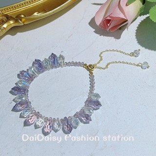 Daidaisy √♥ สร้อยข้อมือ ประดับคริสตัล แบบกระพริบ สี่สี เครื่องประดับ สําหรับผู้หญิง