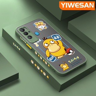 สําหรับ Tecno Pova 3 Pova Neo เคสการ์ตูนโปเกม่อน Psyduck ฝ้า ใส ขอบสี่เหลี่ยม เคส รูปแบบ ซิลิโคน กันกระแทก เคสนิ่ม