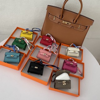 H Home พวงกุญแจหนัง จี้ห้อยกระเป๋า Hermes น่ารัก ขนาดเล็ก ระดับไฮเอนด์ สร้างสรรค์ สําหรับห้อยกระเป๋า