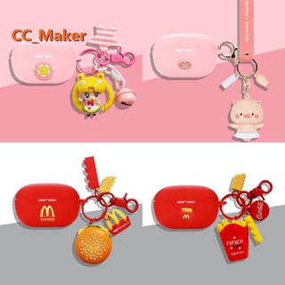 For Anker Soundcore Life Dot 3i Headphone Protector 3D Cartoon Burger Sailor Moon Cute Piggy Keychain Pendant Soundcore Life Dot 3i Silicone Soft Case Creative Space Astronaut Plush Briquette Anker Soundcore Life A3i Cover Soft Case