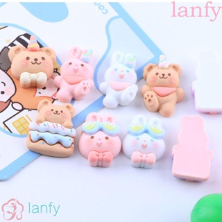 LANFY เครื่องประดับ กิ๊บติดผมเรซิ่น รูปกระต่ายน่ารัก ขนาดเล็ก DIY