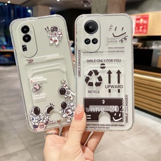 ใหม่ เคสโทรศัพท์มือถือ ซิลิโคนนิ่ม TPU กันรอยเลนส์กล้อง ลายการ์ตูนน่ารัก พร้อมกระเป๋าใส่บัตร แฟชั่น สําหรับ OPPO Reno10 Pro+ Plus 5G Reno 10 Reno10Pro+ OPPO A78 4G 2023