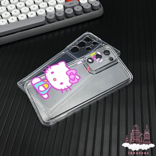 เคสซิลิโคนนิ่ม ลายคิตตี้ กันกระแทก สําหรับ Samsung S23 Ultra S22 Plus S21 FE S20 A30 A32 A03 Core