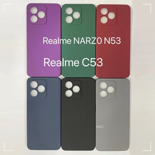 เคสโทรศัพท์มือถือแบบนิ่ม ผิวด้าน บางมาก สีพื้น สําหรับ OPPO Realme C53 Narzo N53