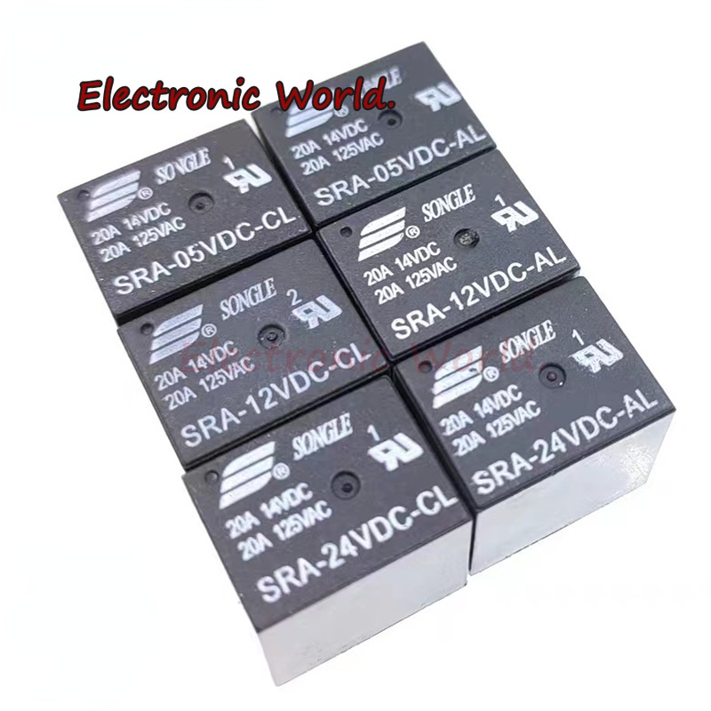 รีเลย์รถยนต์ SRA-05VDC-AL SRA-12VDC-AL SRA-24VDC-AL -CL 20A 4Pin 5Pin 5V 12V 24V