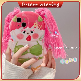 เคส iPhone สาวถักน่ารักน่าเกลียดน่าเกลียดสำหรับ iPhone 11/12/13/14/pro/max รวมทุกอย่างแฟนเคสป้องกัน