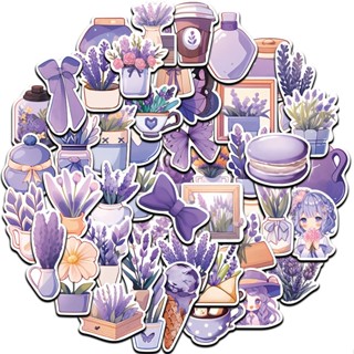 100 ชิ้น / ชุด ❉ ลาเวนเดอร์ สติกเกอร์ Ikebana Art Series สีม่วง สําหรับตกแต่ง ❉ สติกเกอร์แฟชั่น กันน้ํา ลาย Doodle DIY
