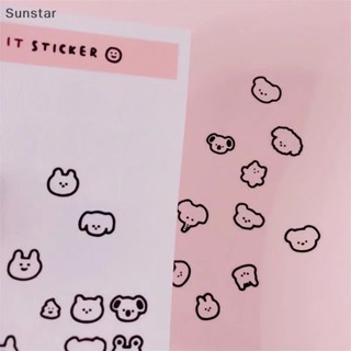 Sunstar สติกเกอร์ ลายสัตว์น่ารัก ขนาดเล็ก สีชมพู สําหรับตกแต่งโทรศัพท์มือถือ สมุดทํามือ 10 ชิ้น