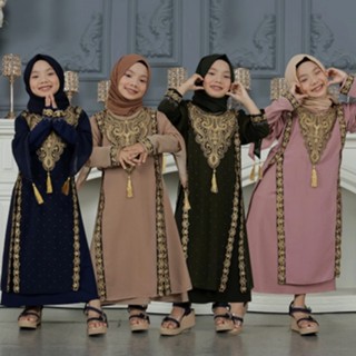 ชุดอาบาย่าเด็ก ตกแต่งลายปักสีทอง สุดพรีเมี่ยมสไตล์อาหรับดูไบ…