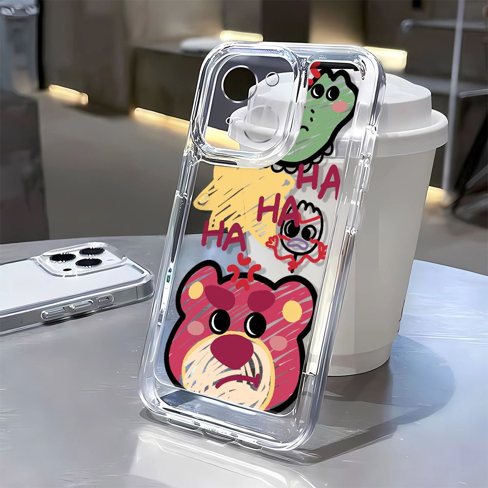 เคสโทรศัพท์มือถือนิ่ม ลายหมีสตรอเบอร์รี่ รวมทุกอย่าง สําหรับ Apple Iphone 11 7 12 14Pro13 B61M