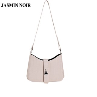 Jasmin NOIR Lock กระเป๋าสะพายไหล่ สะพายข้าง หนัง PU ทรงแข็ง เรียบง่าย สําหรับผู้หญิง