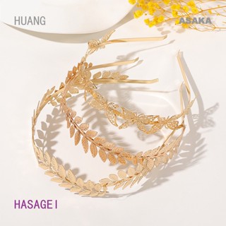 Hasagei ที่คาดผมโลหะ ที่คาดผมใบไม้ ยุโรปและอเมริกา ยอดนิยม เจ้าสาว ที่คาดผม กิ๊บทอง เครื่องประดับผม