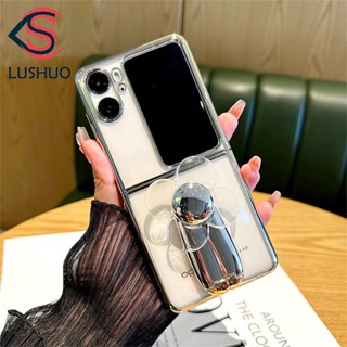 Lushuo เคสโทรศัพท์มือถือแบบใส ฝาพับ พร้อมที่ตั้งวาง สําหรับ OPPO Find N2 findn2