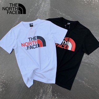 เสื้อยืดคอกลม ผ้าฝ้าย ทรงหลวม ลาย The North Face แบบดั้งเดิม สําหรับคู่รัก