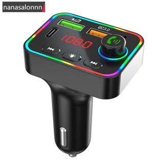 Nanasn| Pdf4 เครื่องส่งสัญญาณ FM บลูทูธ 5.0 แฮนด์ฟรี เครื่องเล่น MP3 USB C F6M9 สําหรับรถยนต์