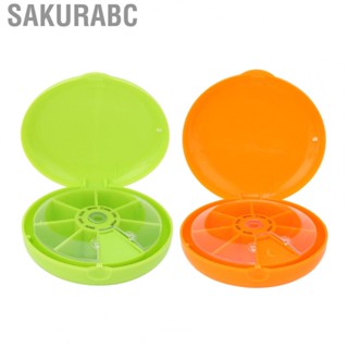 Sakurabc Seven Grids Pills Case  Mini 7 Day Container Rotating Portable Large for Travel Home