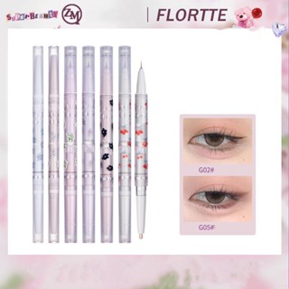 พร้อมส่ง FLORTTE/Floria First Kiss Baby Series ปากกาใยไหม เนื้อเงา ประกายมุก แบบสองหัว