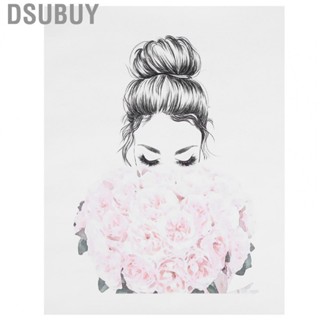 Dsubuy Frameless Canvas  14.6x18.5in Wall Art Painting Rose Beauty Subject for Bedroom Office Living Room