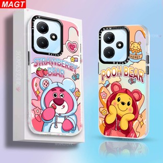 เคสโทรศัพท์มือถือ มีฮู้ด ลายการ์ตูนหมี Vinny Strawberry หลากสี สําหรับ Infinix Hot 30i Hot 11 Play Hot 10 Play Hot 10 Lite Smart 7 Smart 6 Smart 5