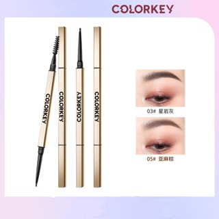 Colorkey Coraqi ปากกาตะเกียบเขียนคิ้ว หัวสามเหลี่ยม ขนาดเล็ก สีน้ําตาลมอคค่า