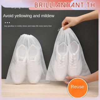 ใหม่ 10 pcsnon-woven รองเท้า Anti-yellow Drying Bag Travel Drawstring Shoes Boots Storage Bag Student Bag Moisture-proof Dust-proof Bag bri