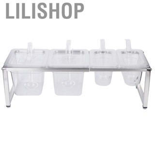 Lilishop Clear Acrylic Seasoning Box Condiment Storage Container Spice Jar Set With S New