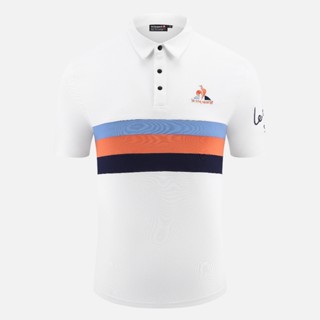 Le Coq Sportif เสื้อยืดโปโล แขนสั้น ระบายอากาศ เหมาะกับฤดูร้อน สําหรับผู้ชาย เล่นกีฬากอล์ฟ LCS220134186