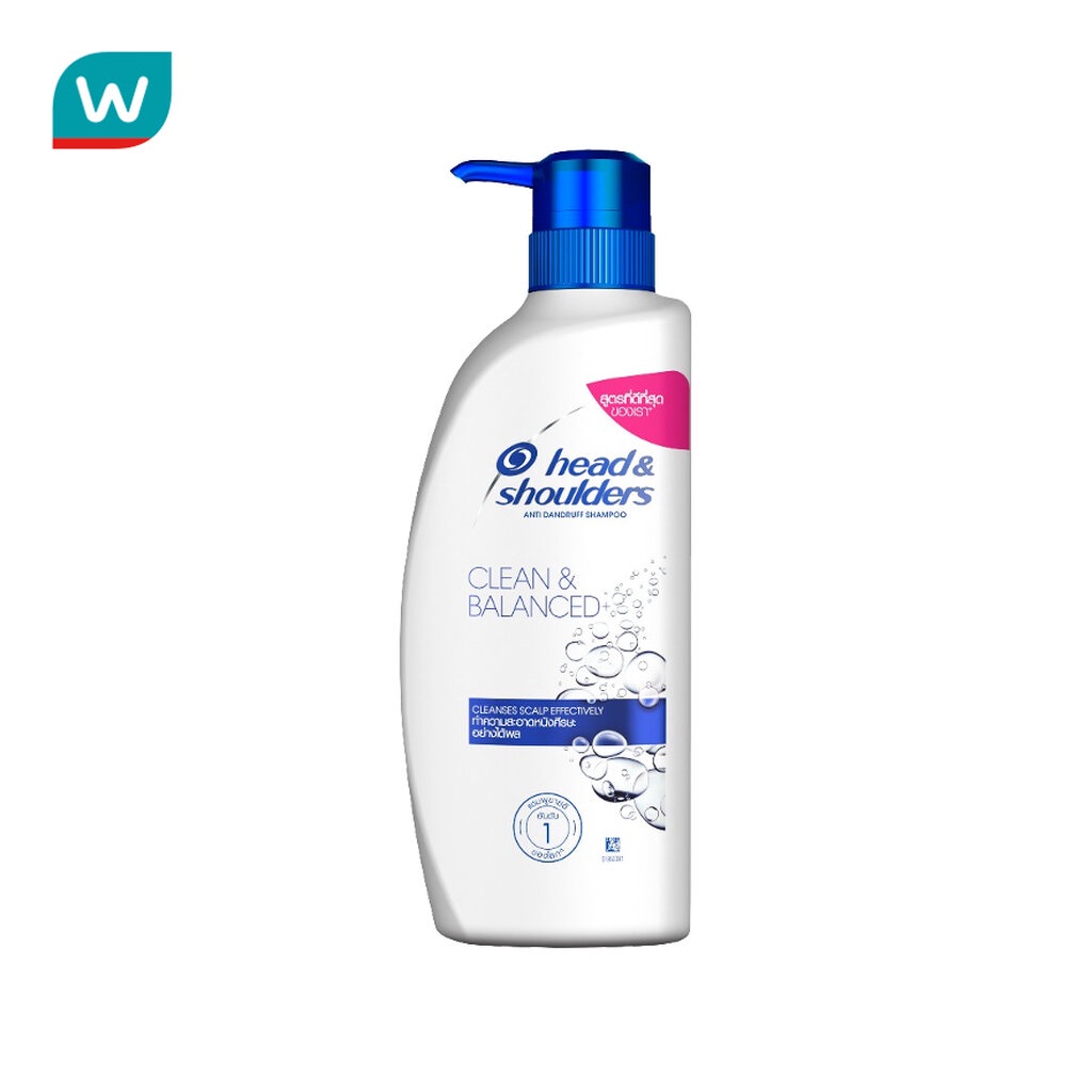 Head & Shoulders เฮด แอนด์ โชว์เดอร์ แชมพู แอนตี้ แดนดรัฟ คลีน แอนด์ บาลานซ์ 370 มล. แชมพูขจัดรังแค