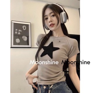 Moon  เสื้อครอป เสื้อแฟชั่นผู้หญิง y2k สีพื้น สําหรับผู้หญิง ใส่ไปคลับ ปาร์ตี้ 2023 NEW 23070722 Chic ทันสมัย Unique ins A29J1A6 36Z230909