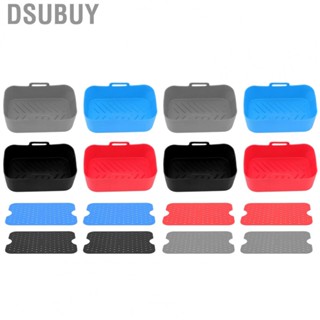 Dsubuy 2 Sets Kitchen Fryer Silicone &amp;Mat Reusable Non Stick Rectangular