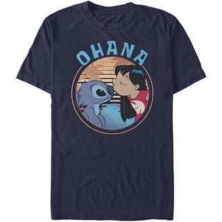 เสื้อยืด พิมพ์ลาย Disney Lilo Stitch Lilo And Stitch Ohana ขนาดใหญ่ 4 ชิ้น สําหรับผู้ชาย