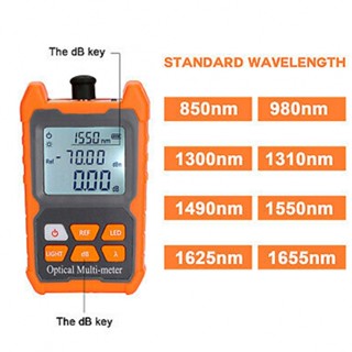 เครื่องวัดพลังงานไฟเบอร์ออปติคอล ขนาดเล็ก FC/SC/ST เครื่องทดสอบสายเคเบิลเครือข่ายอินเทอร์เฟซสากล