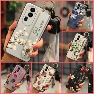 Wrist Strap Lanyard Phone Case For OPPO Reno10 cartoon Dirt-resistant armor case Original Anti-dust protective Kickstand