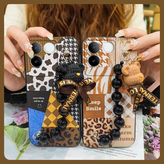 phone case Solid color Phone Case For VIVO S17E soft shell Black pearl pendant protective case Nordic style high-grade