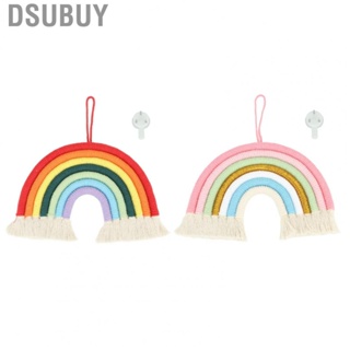 Dsubuy Macrame Woven Rainbow 7 Colors Hand Wall Hanging Tassel Decoration for Home Room Photo Prop