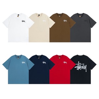 Stussy-เสื้อยืดลําลองแฟชั่นใหม่ล่าสุด แขนสั้น พิมพ์ลายพื้นฐาน คลาสสิก สําหรับผู้ชาย และผู้หญิง Rteu8