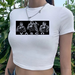 Vasco Rossi yk2 fairy grunge เสื้อครอปท็อป มังงะ trashy สําหรับเด็กผู้หญิง