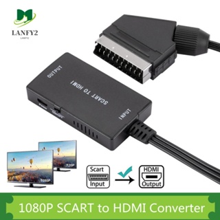 Alanfy อะแดปเตอร์แปลง SCART เป็น HDMI เอาท์พุท HDMI 1080P 720P พร้อมสายเคเบิล ความละเอียดสูง สําหรับ DVD PS2 XBOX Sky Box