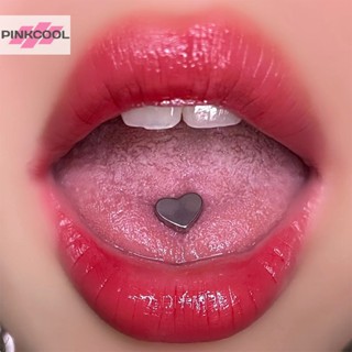 Pinkcool 1 ชิ้น เหล็กไทเทเนียม หัวใจ ลิ้น เล็บ ร่างกาย กระดุม เครื่องประดับร่างกาย สําหรับผู้หญิง ของขวัญ ลิ้น แหวน ขายดี