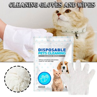 Dog Cleaning Gloves Wipes Pet Grooming Gloves for Cats Dogs Disposable Wipes